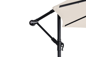 Parasol with LED, 300 cm, white