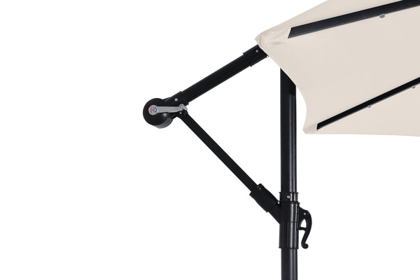 Parasol with LED, 300 cm, white