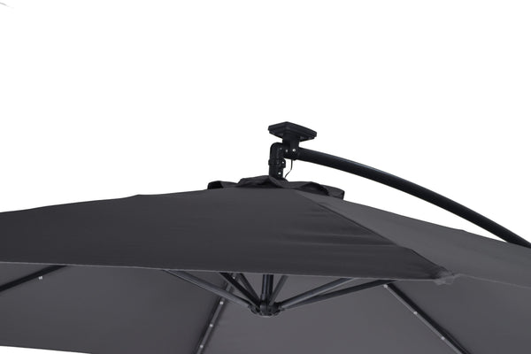 Sonnenschirm mit LED, 350 cm, anthrazit