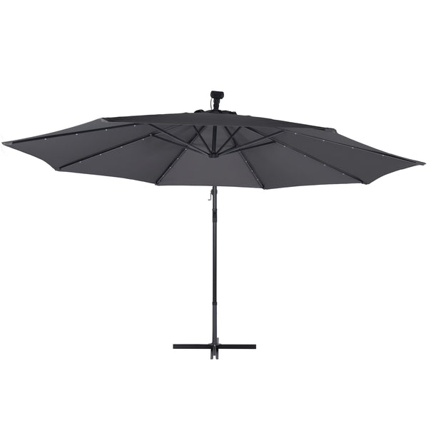 Sonnenschirm mit LED, 350 cm, anthrazit