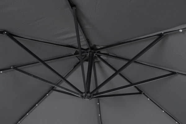 Sonnenschirm mit LED, 350 cm, anthrazit
