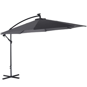 Sonnenschirm mit LED, 350 cm, anthrazit