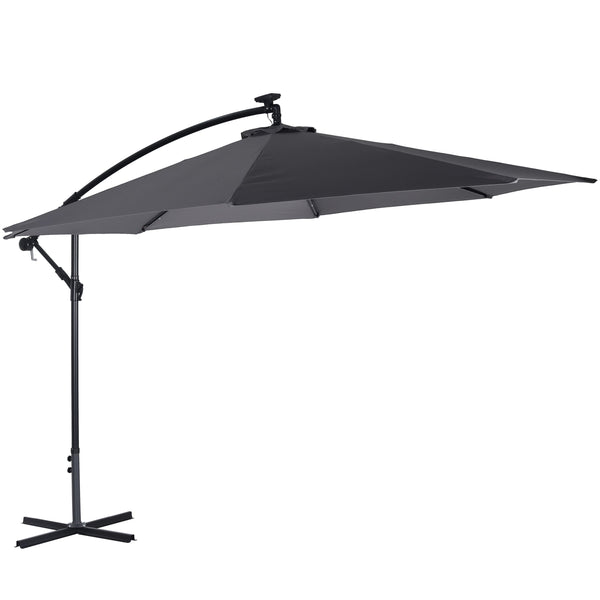 Sonnenschirm mit LED, 350 cm, anthrazit