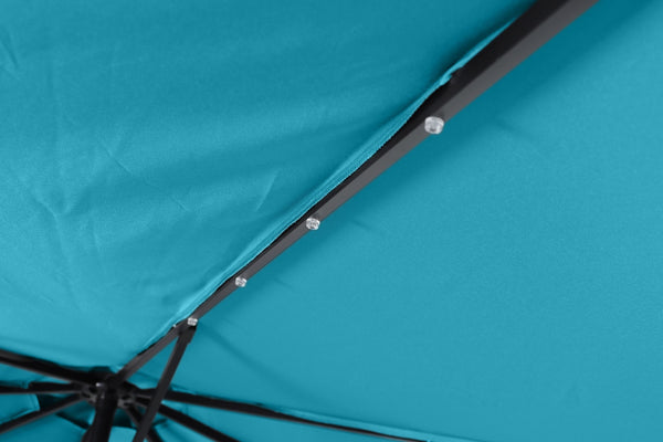Sonnenschirm mit LED, 350 cm, blau