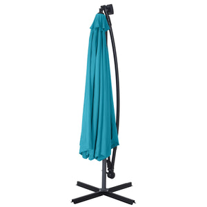 Sonnenschirm mit LED, 350 cm, blau