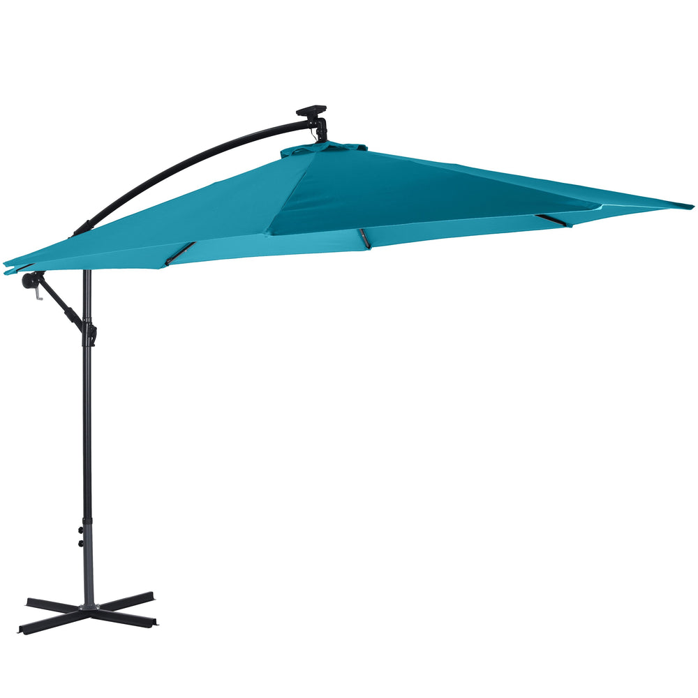 Ombrellone con LED, 350 cm, blu