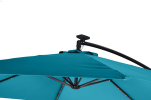 Sonnenschirm mit LED, 350 cm, blau