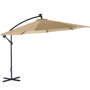 Sonnenschirm mit LED, 350 cm, braun