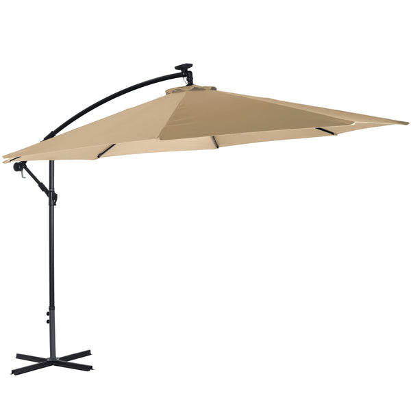 Sonnenschirm mit LED, 350 cm, braun