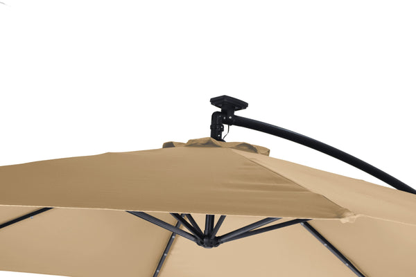 Sonnenschirm mit LED, 350 cm, braun