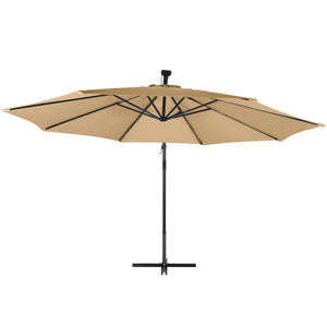 Sonnenschirm mit LED, 350 cm, braun