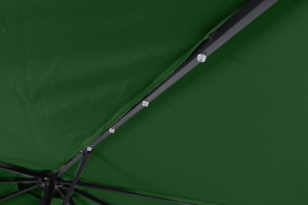 Sonnenschirm mit LED, 350 cm, grün