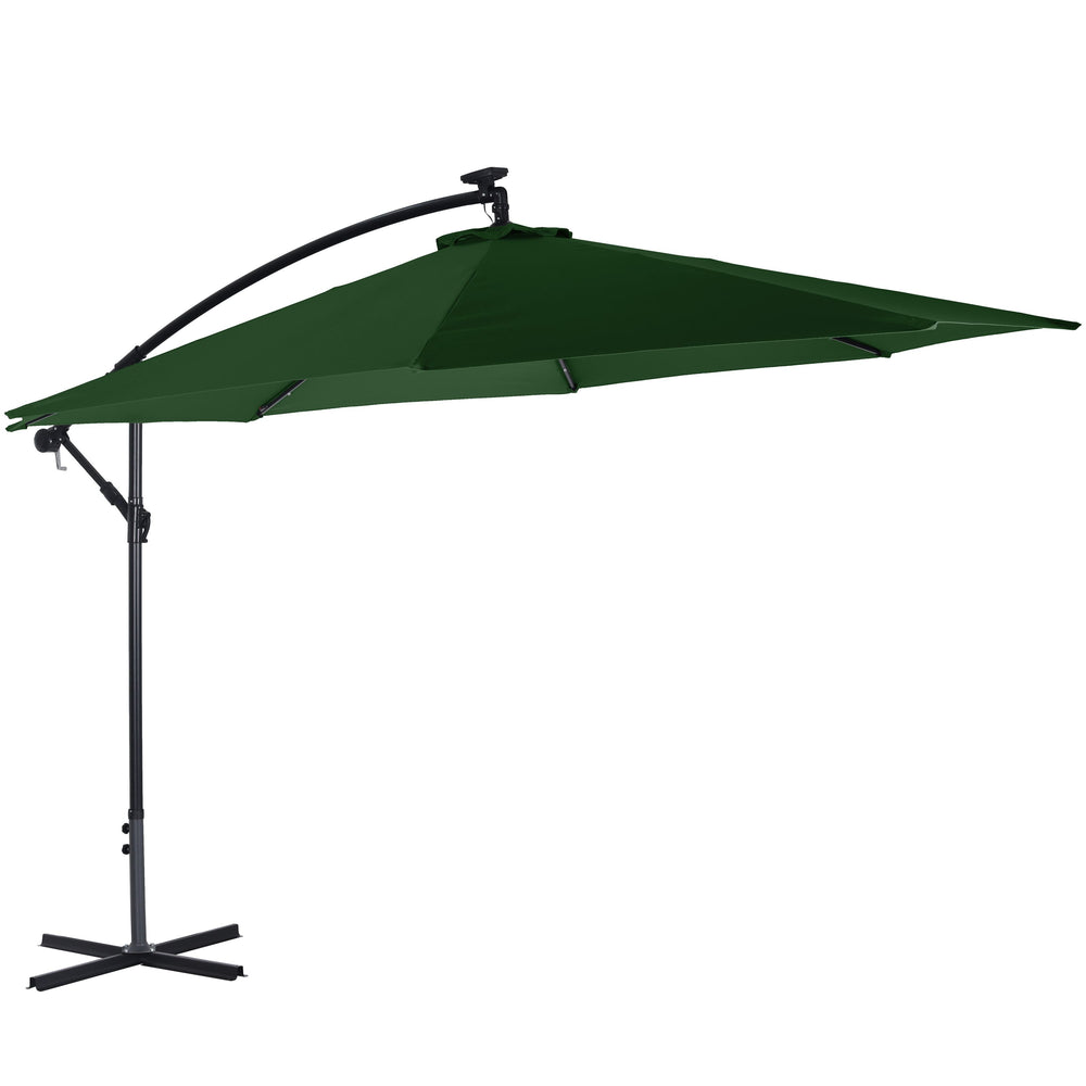 Ombrellone con LED, 350 cm, verde