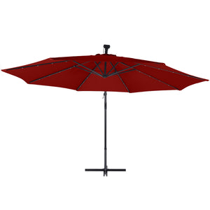 Sonnenschirm mit LED, 350 cm, rot