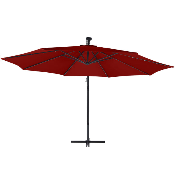 Sonnenschirm mit LED, 350 cm, rot