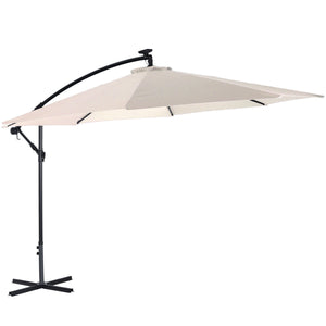 Sonnenschirm mit LED, 350 cm, weiss