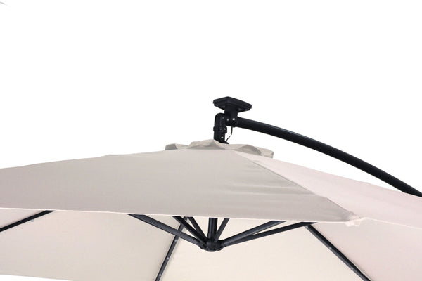Sonnenschirm mit LED, 350 cm, weiss