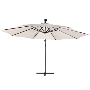 Sonnenschirm mit LED, 350 cm, weiss