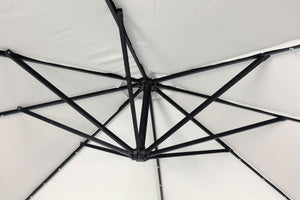 Sonnenschirm mit LED, 350 cm, weiss