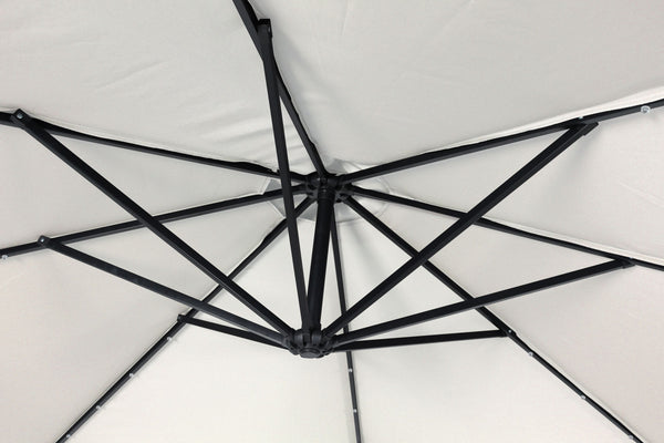 Sonnenschirm mit LED, 350 cm, weiss