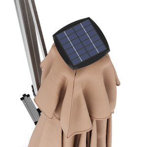 Sonnenschirm Ampelschirm SOLARIS mit LED 300 cm braun