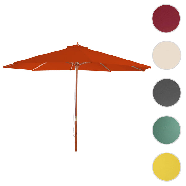 Sonnenschirm Florida Marktschirm Ø3m Holz terracotta