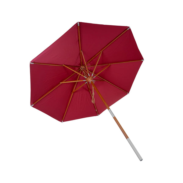 Sonnenschirm JAM-C57 Holz rund Ø3m Seilzug bordeaux