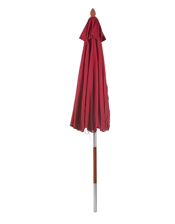 Sonnenschirm JAM-C57 Holz rund Ø3m Seilzug bordeaux