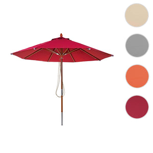 Sonnenschirm JAM-C57 Holz rund Ø3m Seilzug bordeaux