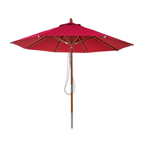 Sonnenschirm JAM-C57 Holz rund Ø3m Seilzug bordeaux