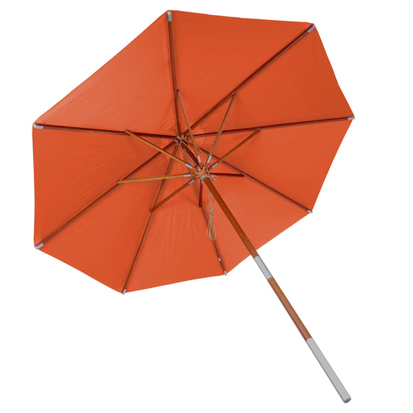Sonnenschirm JAM-C57 Holz rund Ø3m Seilzug terracotta