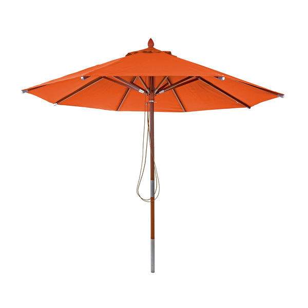 Sonnenschirm JAM-C57 Holz rund Ø3m Seilzug terracotta