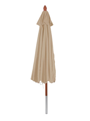 Sonnenschirm JAM-C57 Holz rund Ø4m Seilzug creme