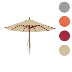 Sonnenschirm JAM-C57 Holz rund Ø4m Seilzug creme