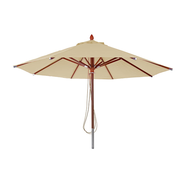 Sonnenschirm JAM-C57 Holz rund Ø4m Seilzug creme