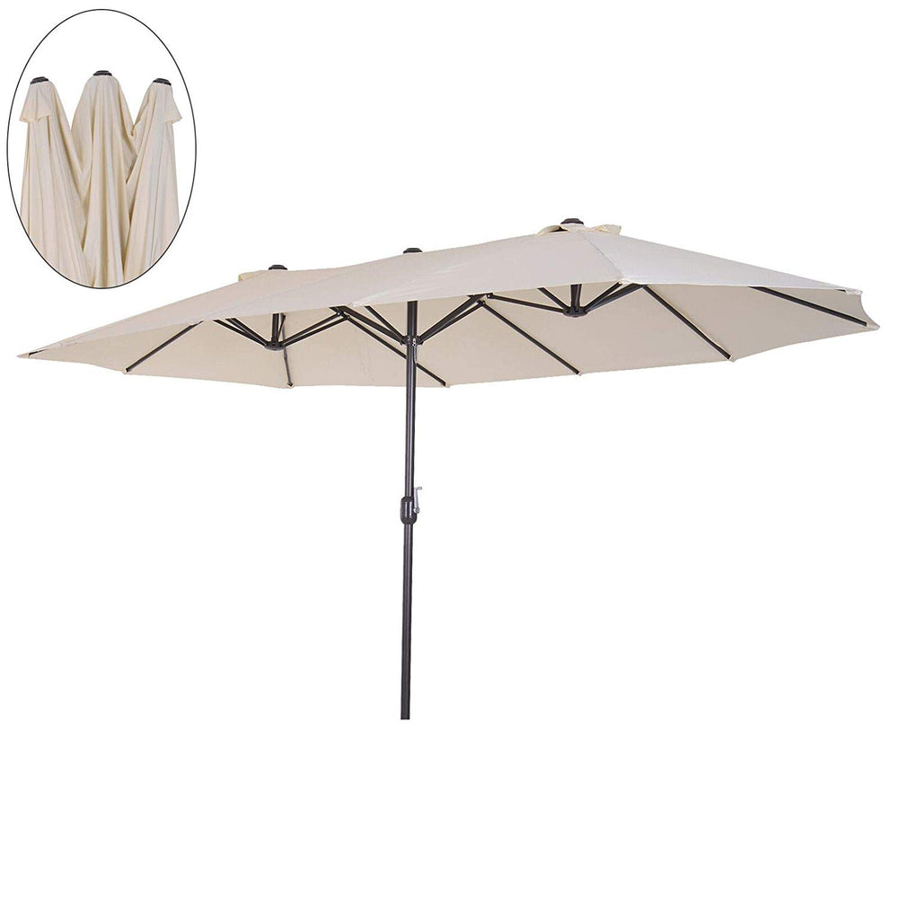 Ombrellone ovale L460 x P270 con manovella - crema