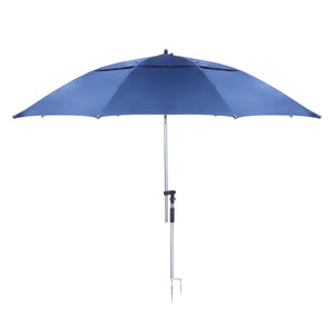 Sonnenschirm Strandschirm mit Erdspiess 240 cm blau