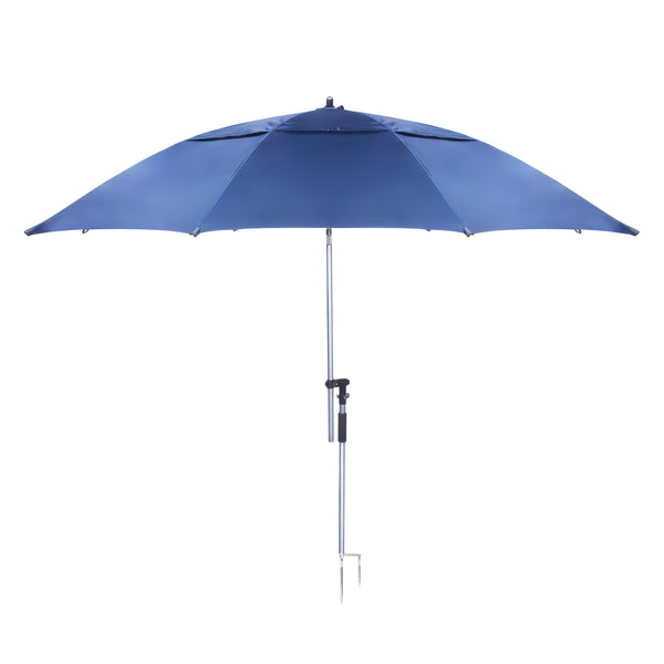 Sonnenschirm Strandschirm mit Erdspiess 240 cm blau