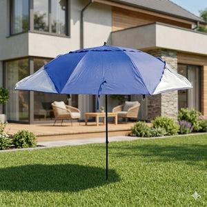 Sonnenschirm Strandschirm mit Fenster und Windschutz 240 cm blau
