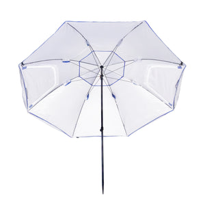 Sonnenschirm Strandschirm mit Fenster und Windschutz 240 cm blau