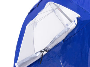 Sonnenschirm Strandschirm mit Fenster und Windschutz 240 cm blau