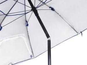 Sonnenschirm Strandschirm mit Windschutz und Fenster 240 cm blau