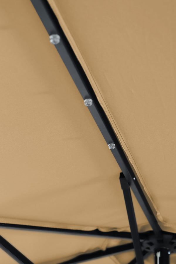 Sonnenschirm mit LED 300 cm braun