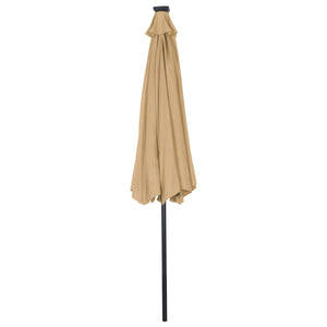 Sonnenschirm mit LED 300 cm braun