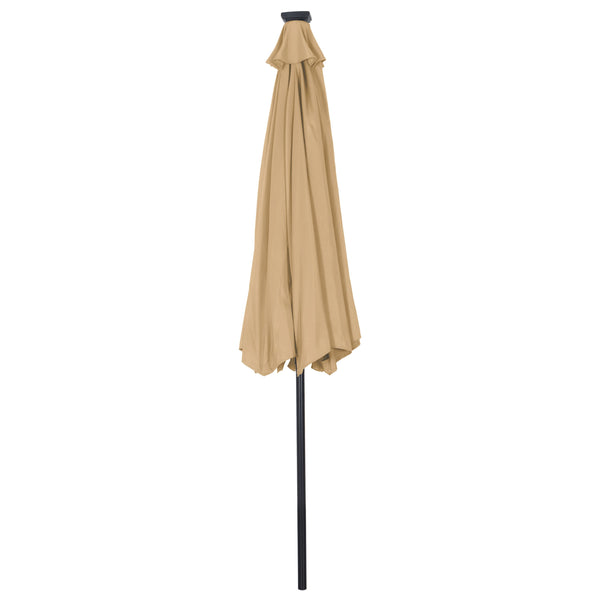 Sonnenschirm mit LED 300 cm braun