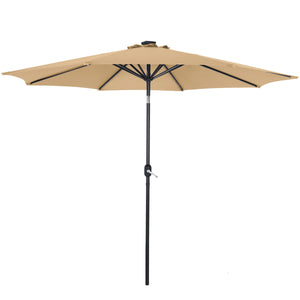 Sonnenschirm mit LED 300 cm braun