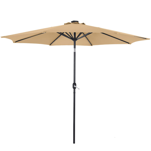 Sonnenschirm mit LED 300 cm braun