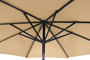 Sonnenschirm mit LED 300 cm braun