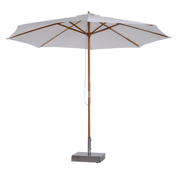 Sonnenschirm ∅300cm Holzschirm Balkonschirm creme
