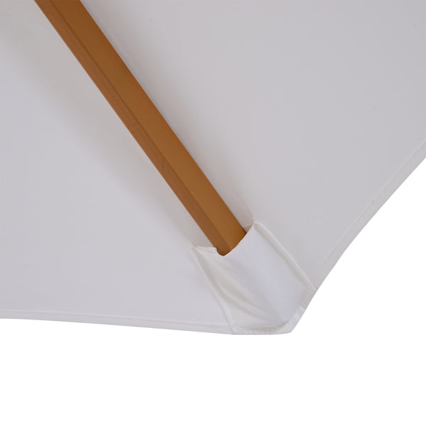 Sonnenschirm ∅300cm Holzschirm Balkonschirm creme